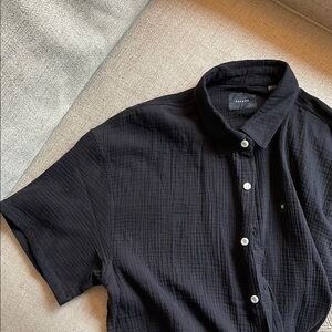 PacSun Black Boxy Button Down Shirt
